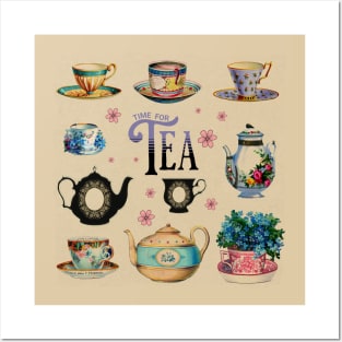 Time for Tea - Vintage Tea Illustrations Posters and Art